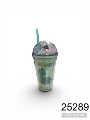 Imagen de VASO DINOSAURIO C/BOMBILLA TRENDY 9.25